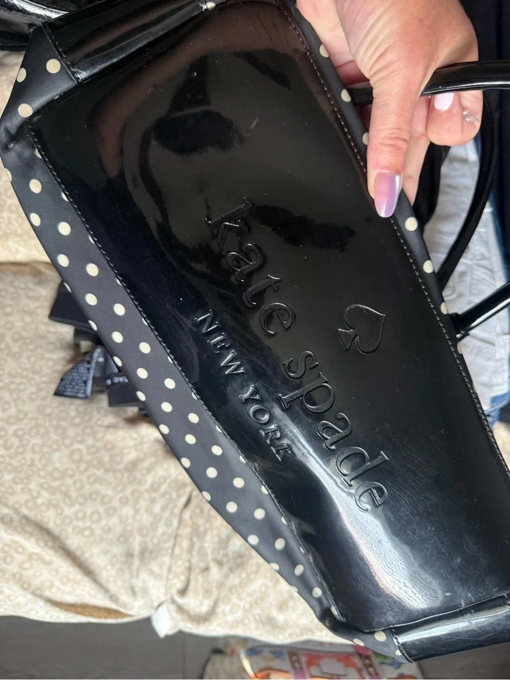 kate spade Black and White Polka Dot Shoulder Bag